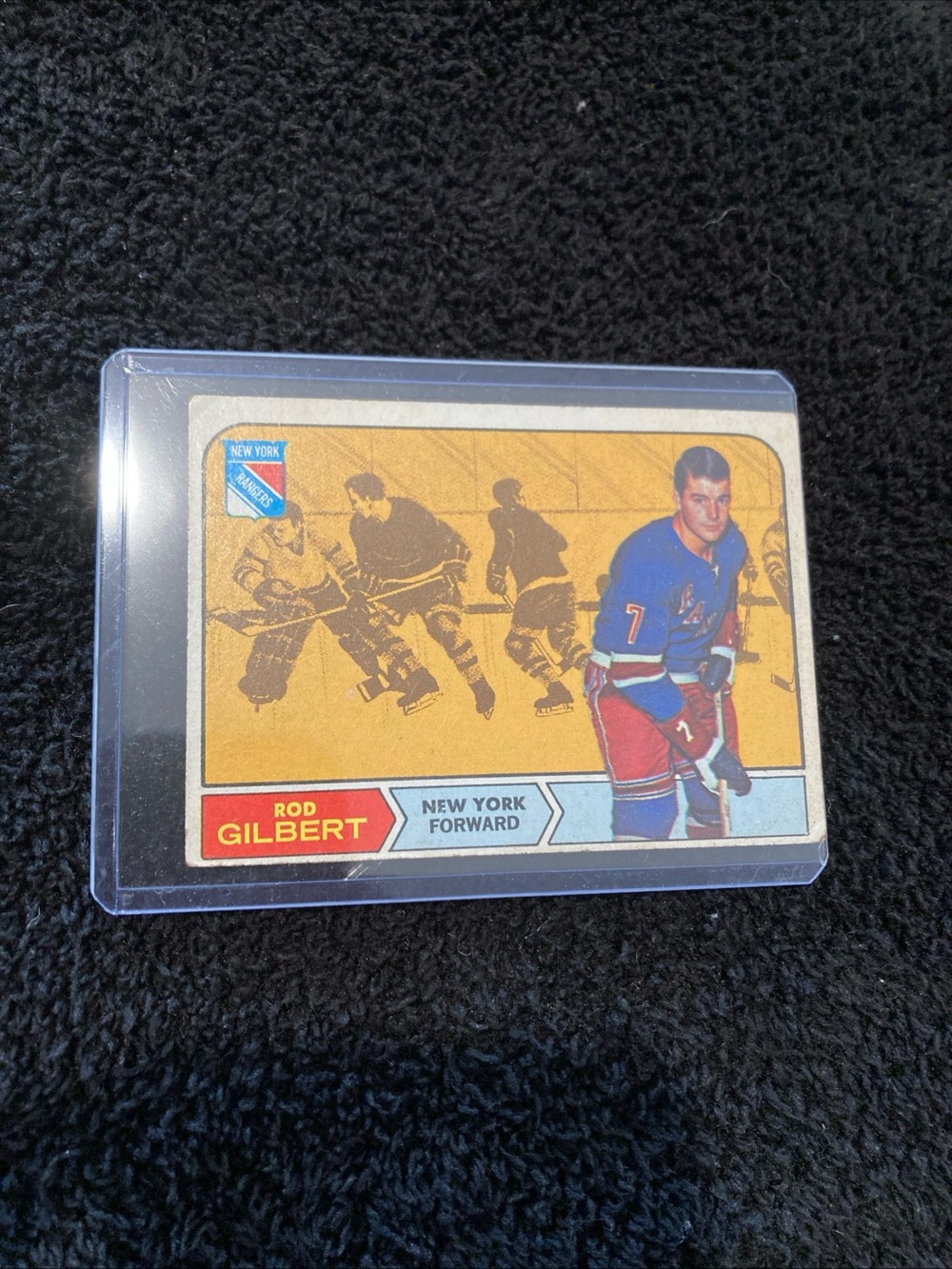 Vintage Hockey Card Display - Black and Blue Accents